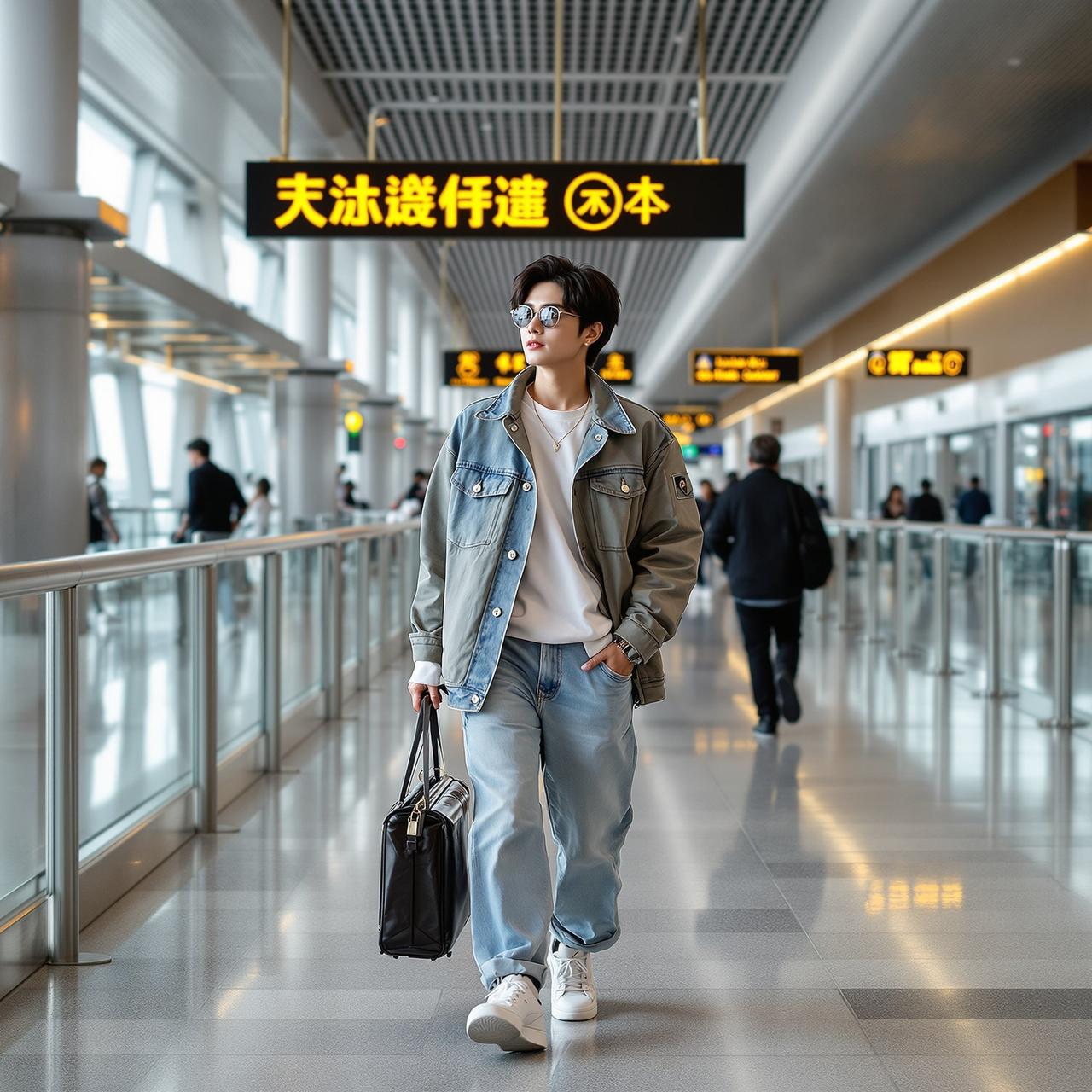 机场街拍：随性穿搭尽显星味